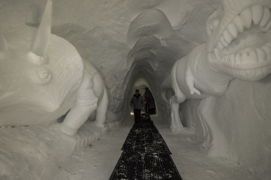 Quelles sont les activités proposées dans la grotte de glace de l'Alpe d'Huez ?